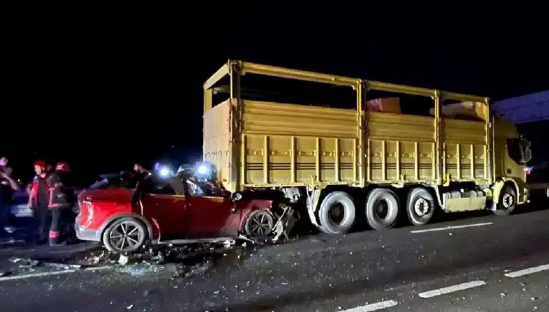 Kamyona Çarpan Aracın Sürücüsü Trajik Bir Kazada Hayatını Kaybetti