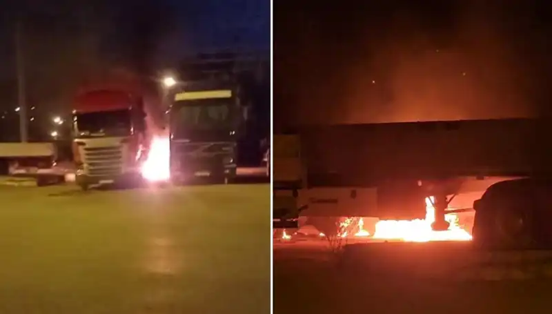 Park Halindeki Tırları Ateşe Veren Gizemli Olay: Durum Tedirgin Ediyor