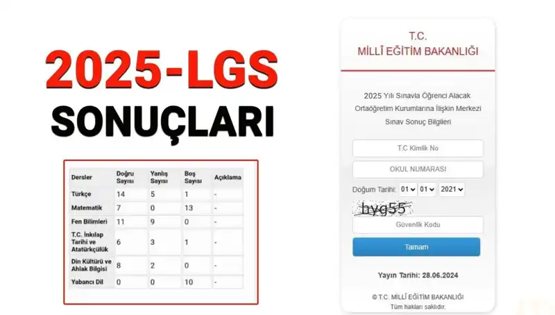 2025 LGS Sınav Sonuçları Açıklandı! Sonuç Sorgulama Ekranı Burada